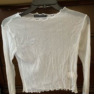 Brandy Melville Shimmer long sleeve mesh